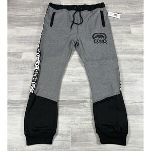 ECKO UNLTD MARC ECHO MEN'S XL FLEECE JOGGER PANTS GREY MARLED‎ EO31G725 NWT